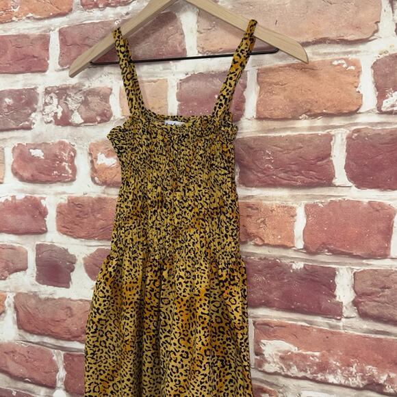 Just Love Summer Dress Women's M Tan Black Safari Animal Print Beachy Stretchy - Picture 4 of 8